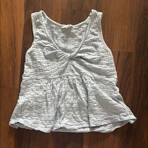 Lucky Brand Baby Blue Tie Front Sleeveless Tank Top